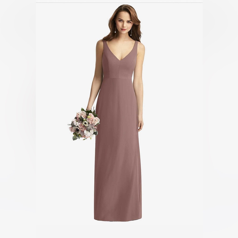 DESSY BRIDESMAID DRESS - SLEEVELESS V-BACK  - LUX CHIFFON - COLOR SIENNA